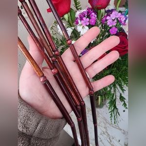 Beaded Bamboo Curtain Vintage Door Way Entry Brown  Hanging Hippie Boho 36×72